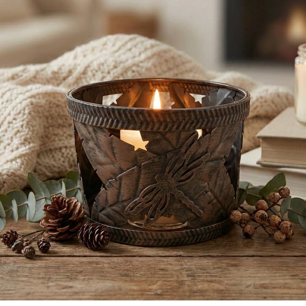 Yankee Candle 3 Wick Candle Bronze Dragonfly Candle Holder